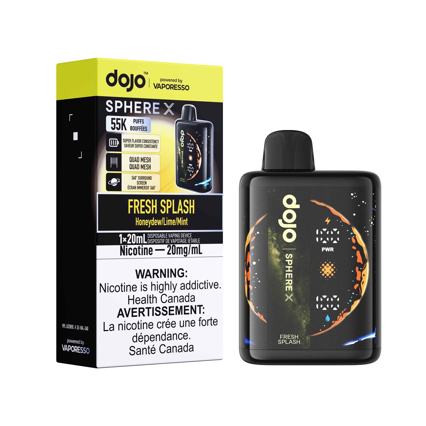 Fresh Splash DOJO SPHERE X 55K DISPOSABLE(5PCS/CTN)