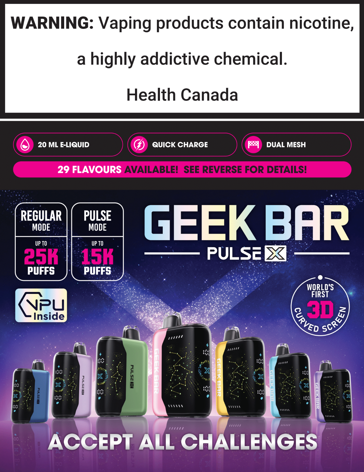 Geek Bar Pulse X 25K Disposable Vape (4PCS/CTN)' - Arctic Distributions
