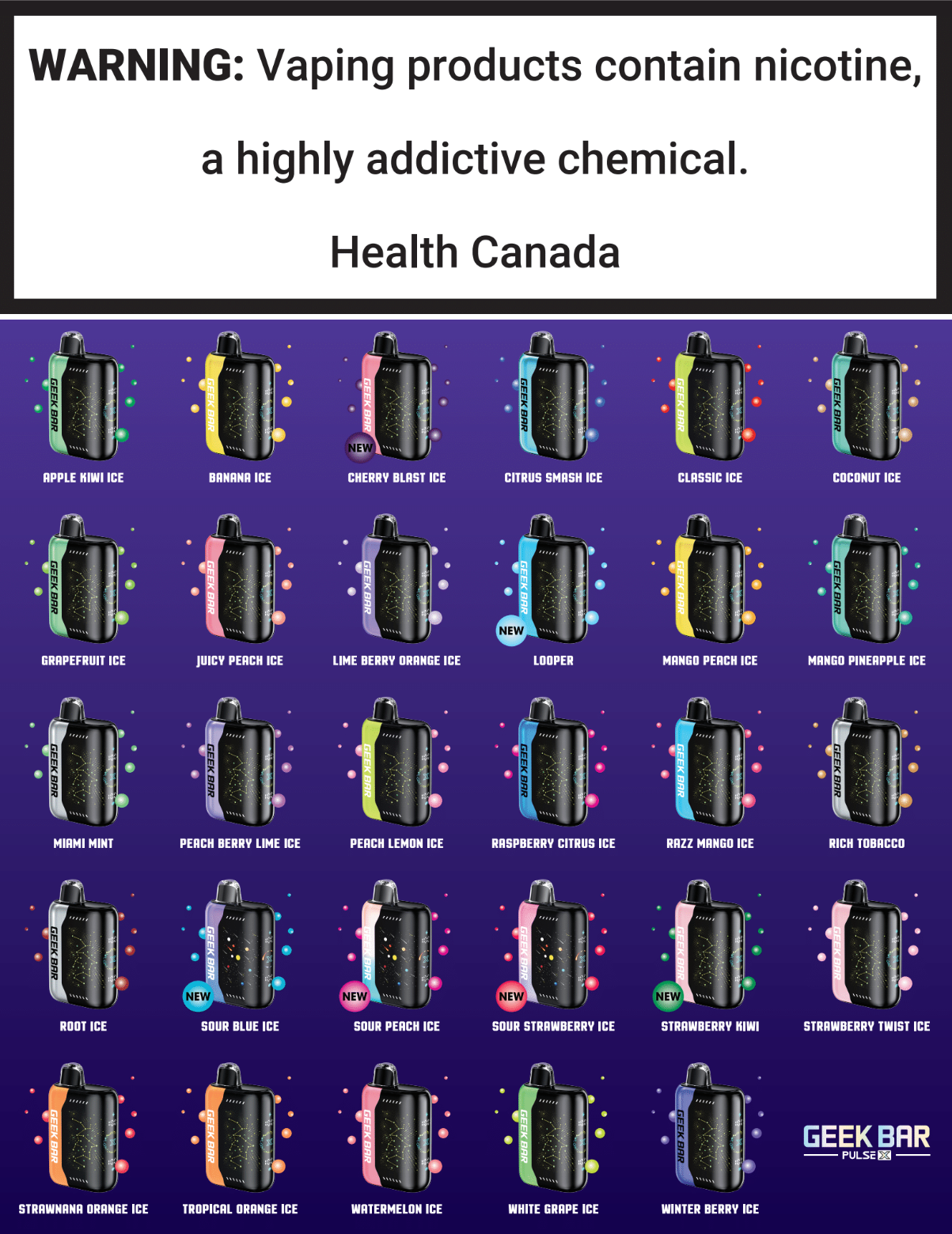 Geek Bar Pulse X 25K Disposable Vape (4PCS/CTN)' - Arctic Distributions
