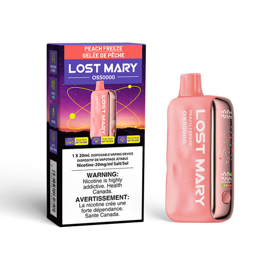 Peach Freeze Flavour Lost Mary OS50000 Disposable Vape-NEW