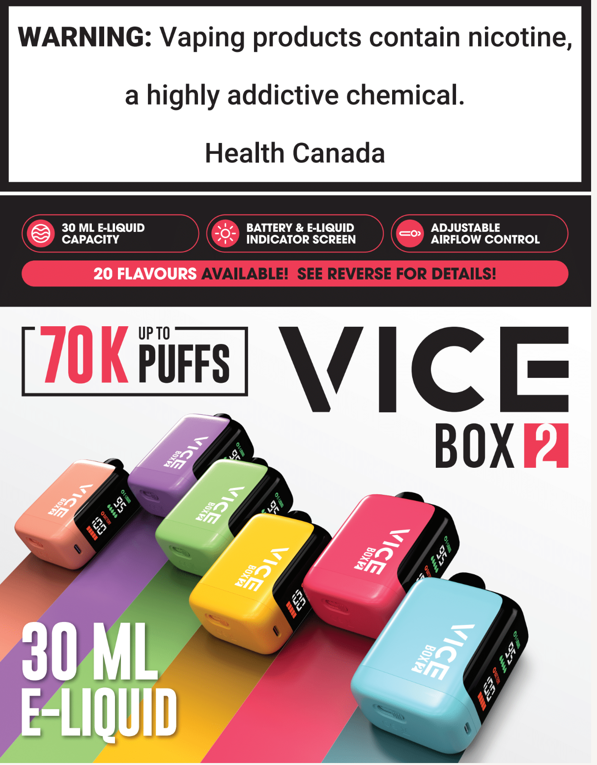Vice Box 2 70K Disposable Vape (4PCS/CTN)' - Arctic Distributions